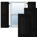 Black Exterior Composite Louvered Shutters, Per Pair D146