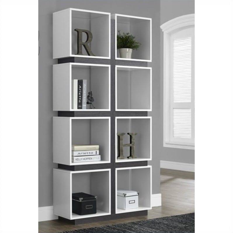 White and Gray Bookcase F8272