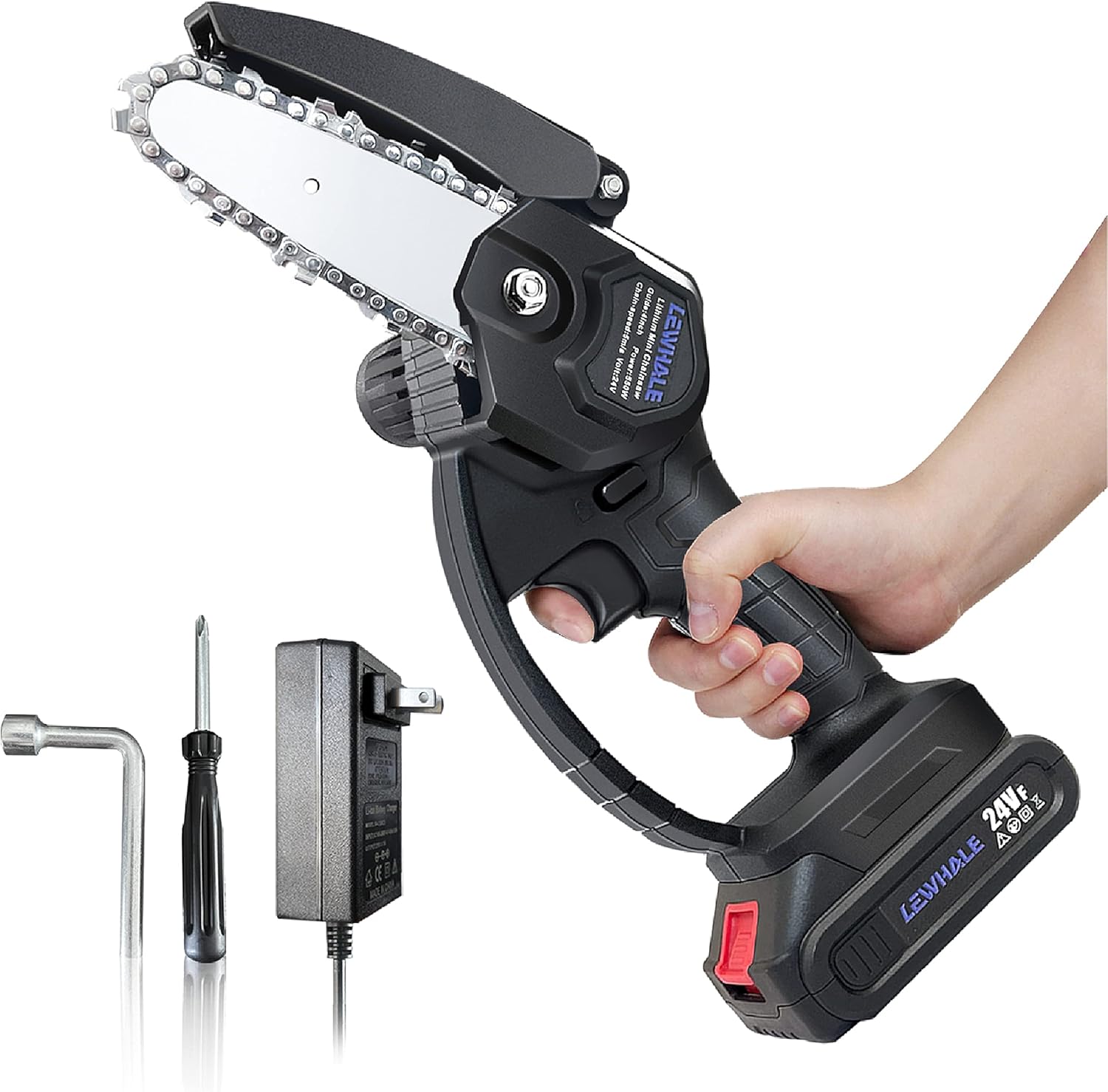 Mini Chainsaw 4-Inch Cordless Power Chain Saws, Pack of 2 T3980