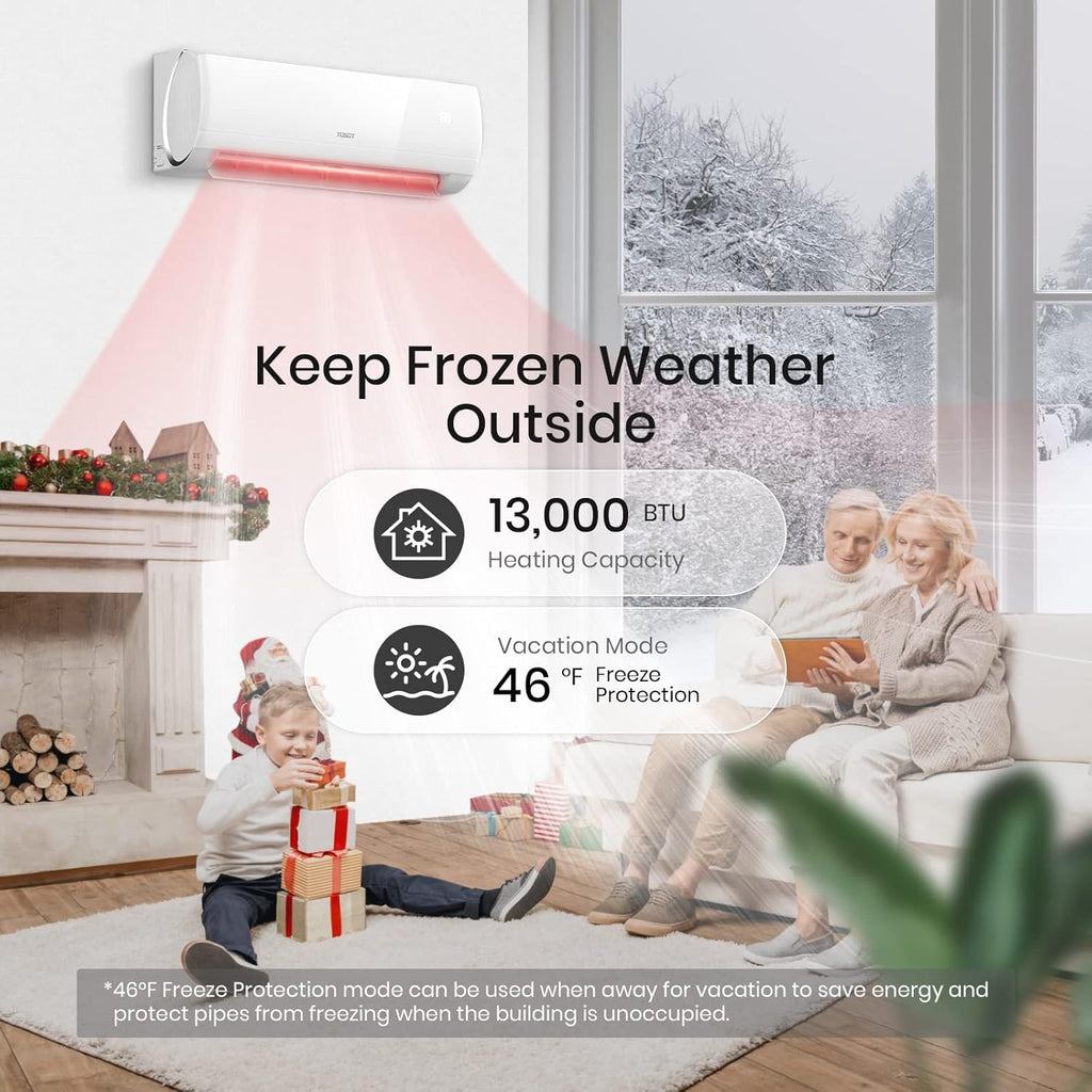 12,000 BTU Ductless Mini-Split Air Conditioner Heat Pump with Installation Kit P4665