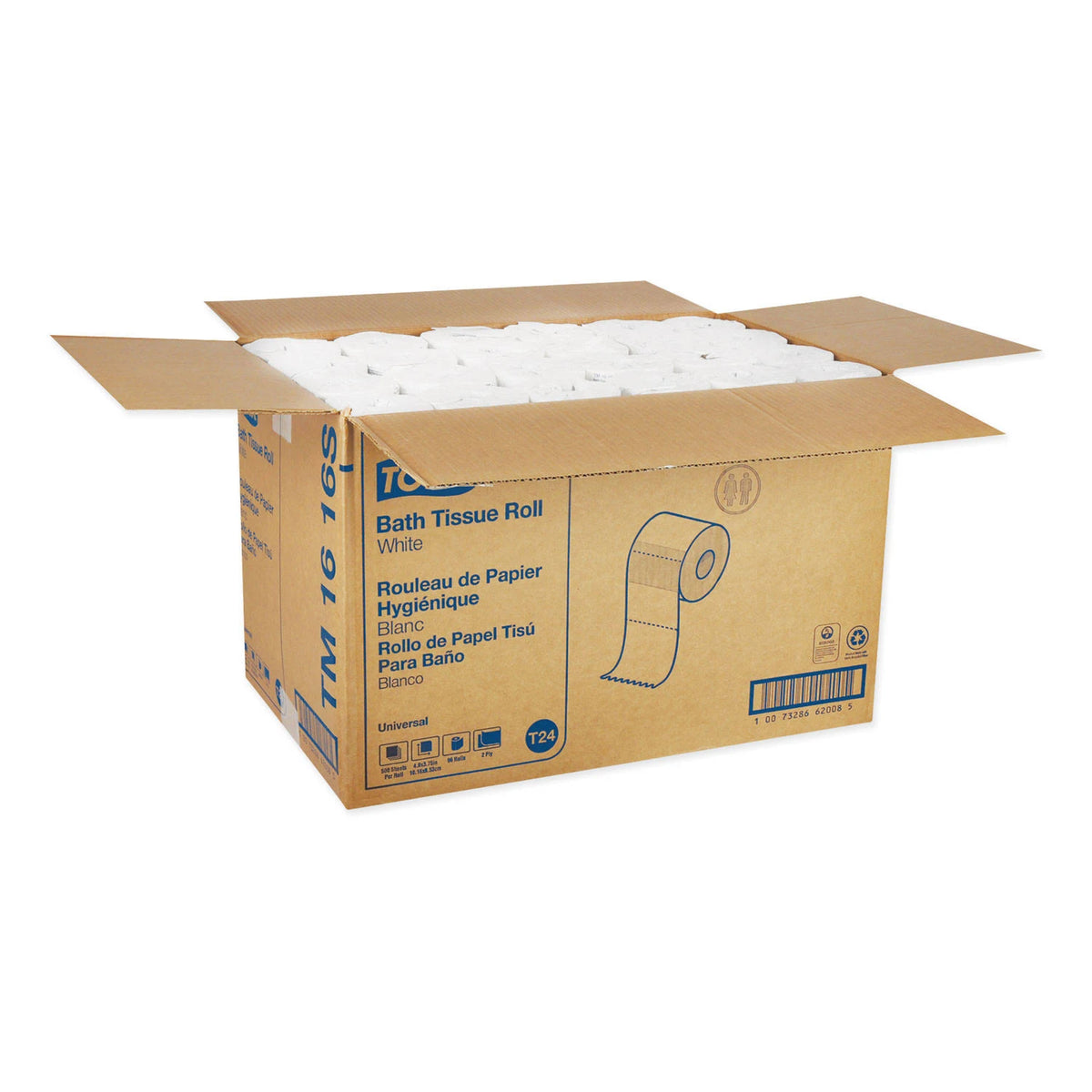 2-Ply White Bath Tissue 500 Sheets/Roll 96/Carton W986