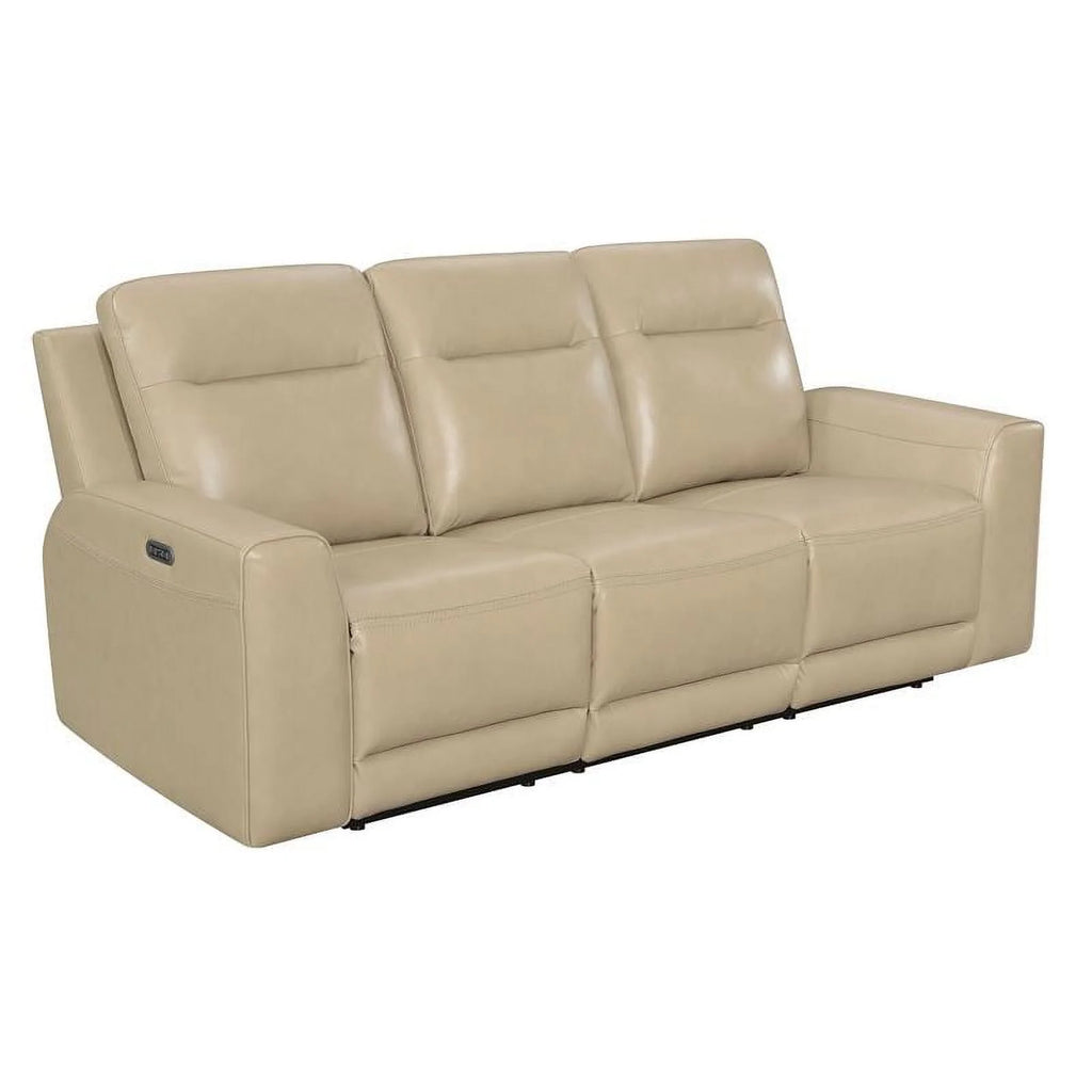 Beige Leather Power Reclining 3-Piece Set N9874