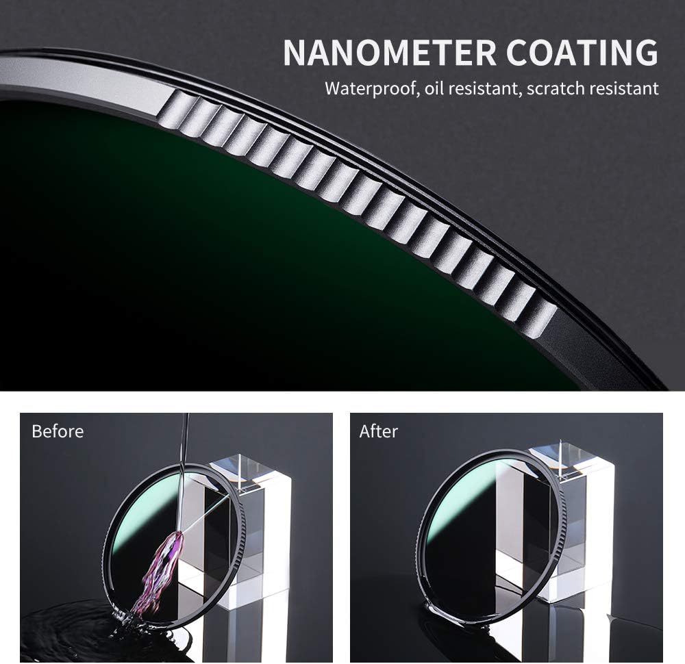 55mm Fixed ND Lens Filter Kit, Neutral Density ND4 ND8 ND64 ND1000 Filter Set with 4-Filter Pouch F827776