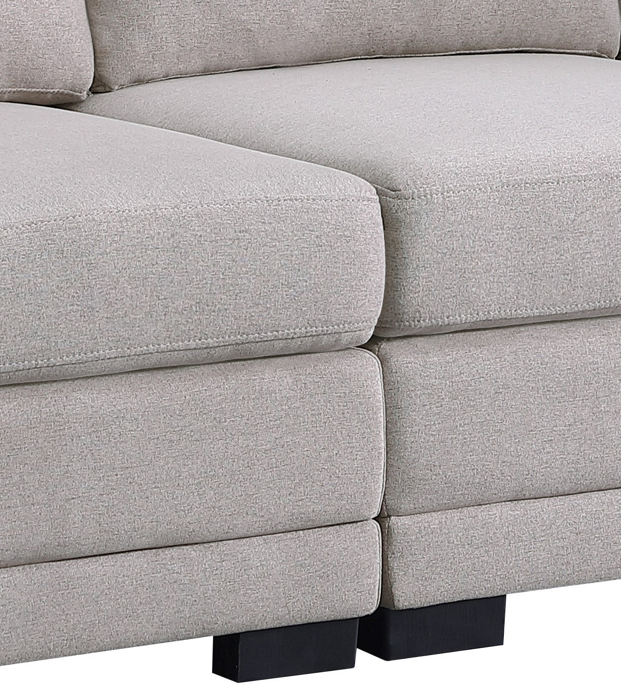 Light Gray Linen Fabric Reversible Sectional Sofa with Ottoman D683755