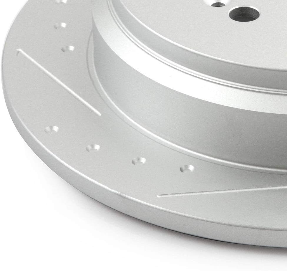 2pcs Drilled & Slotted Rear Brake Rotors P803862