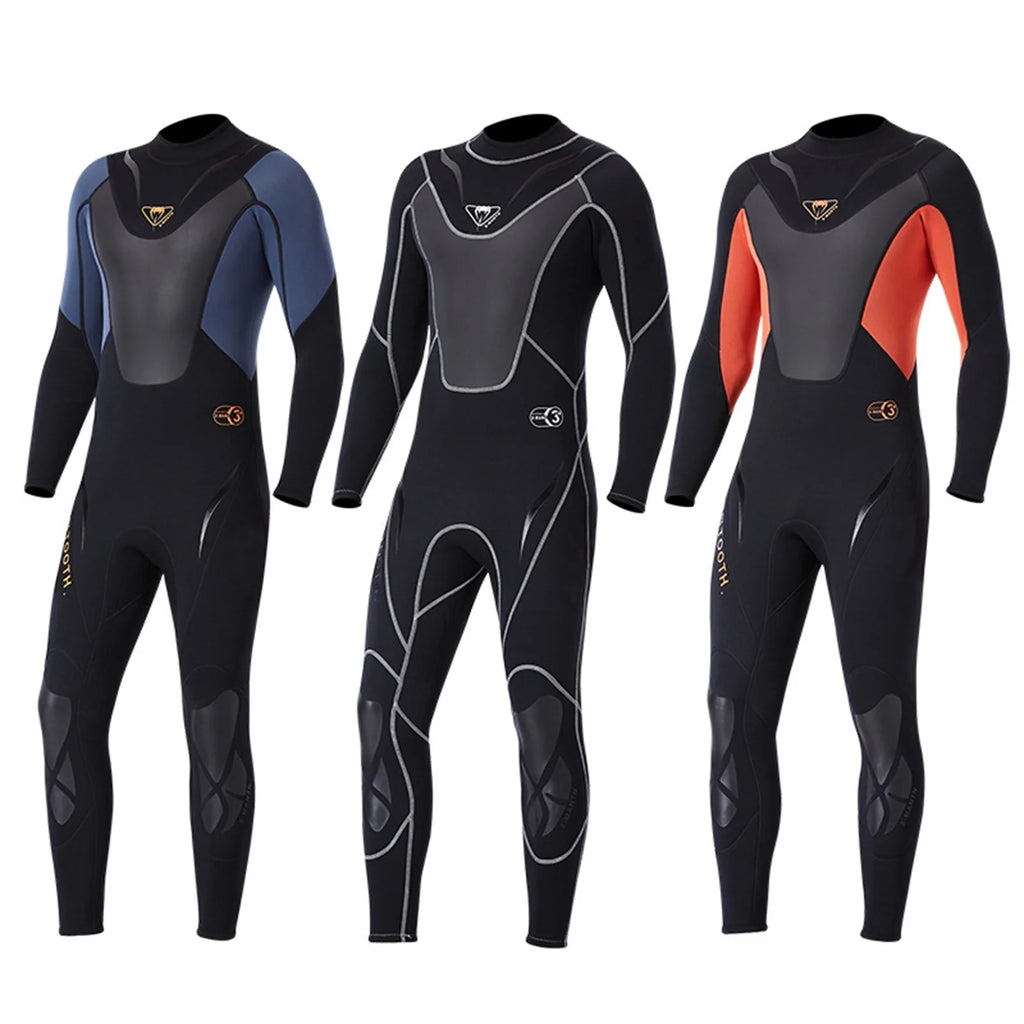 3mm Neoprene Full-body Wetsuit with Back Zipper X4134