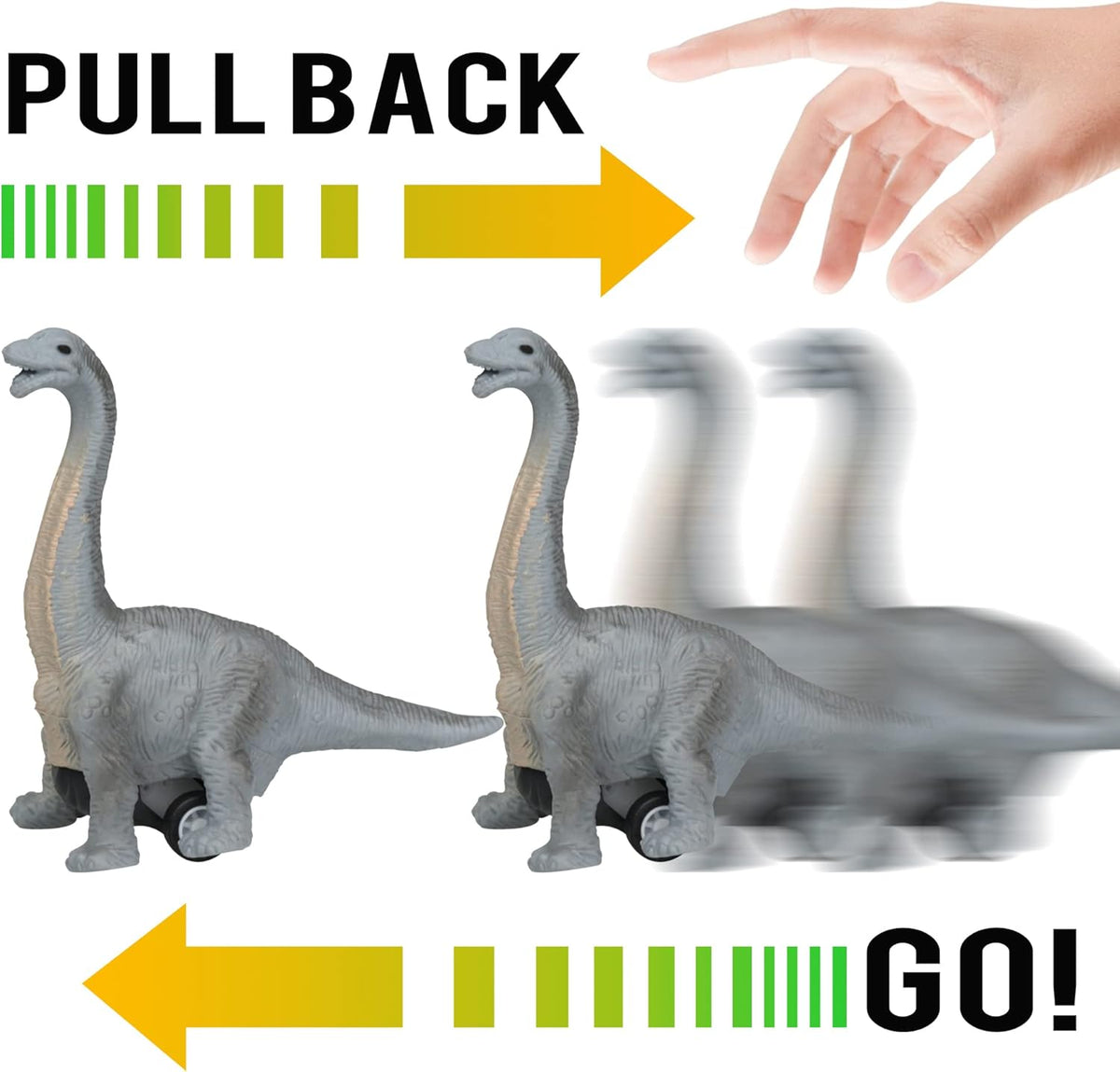 6 Pack Jumbo Prefilled Easter Eggs with Dinosaur Pull Back Cars Toys W32587