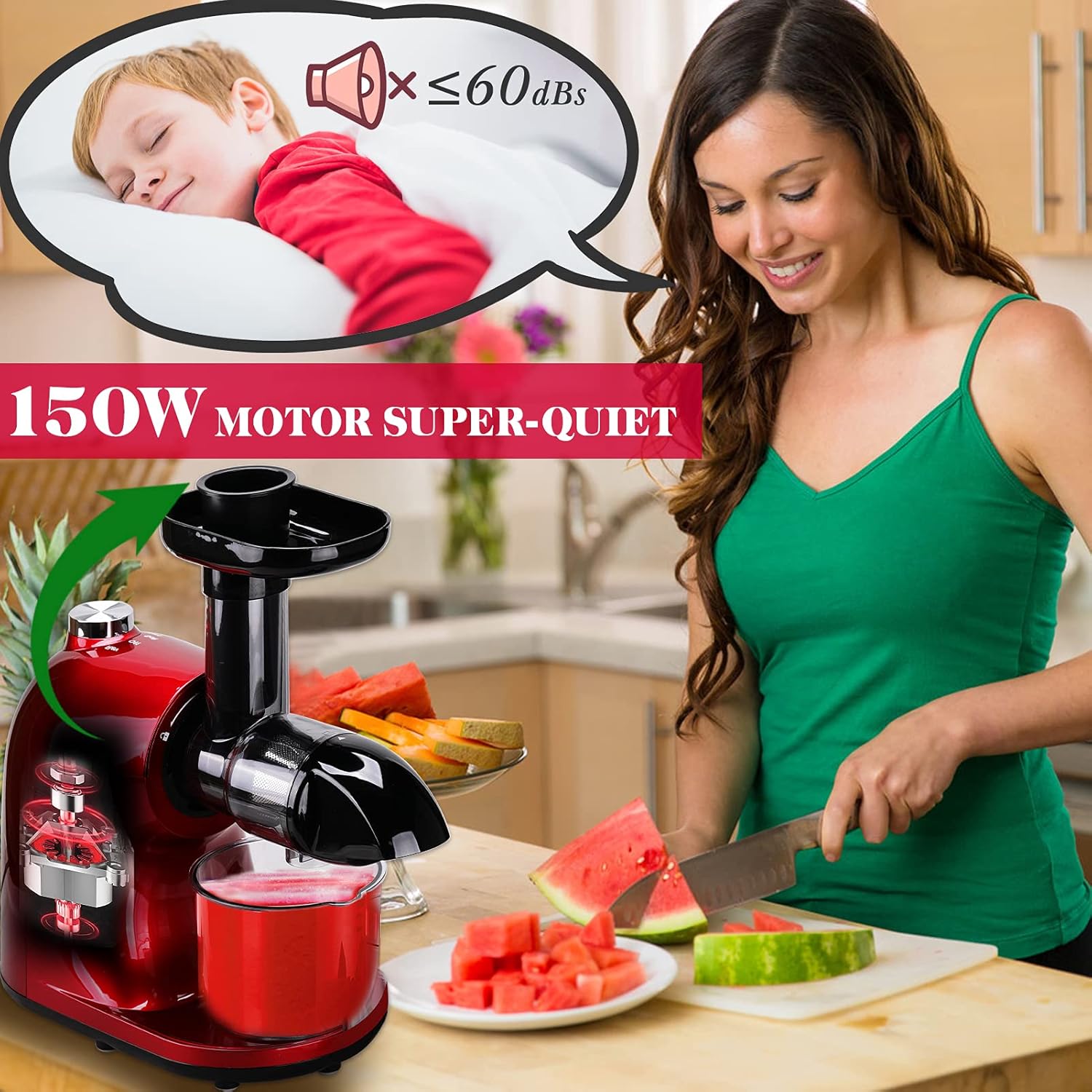 Slow Masticating Juicer with 2 Speed and Reverse Function C60206