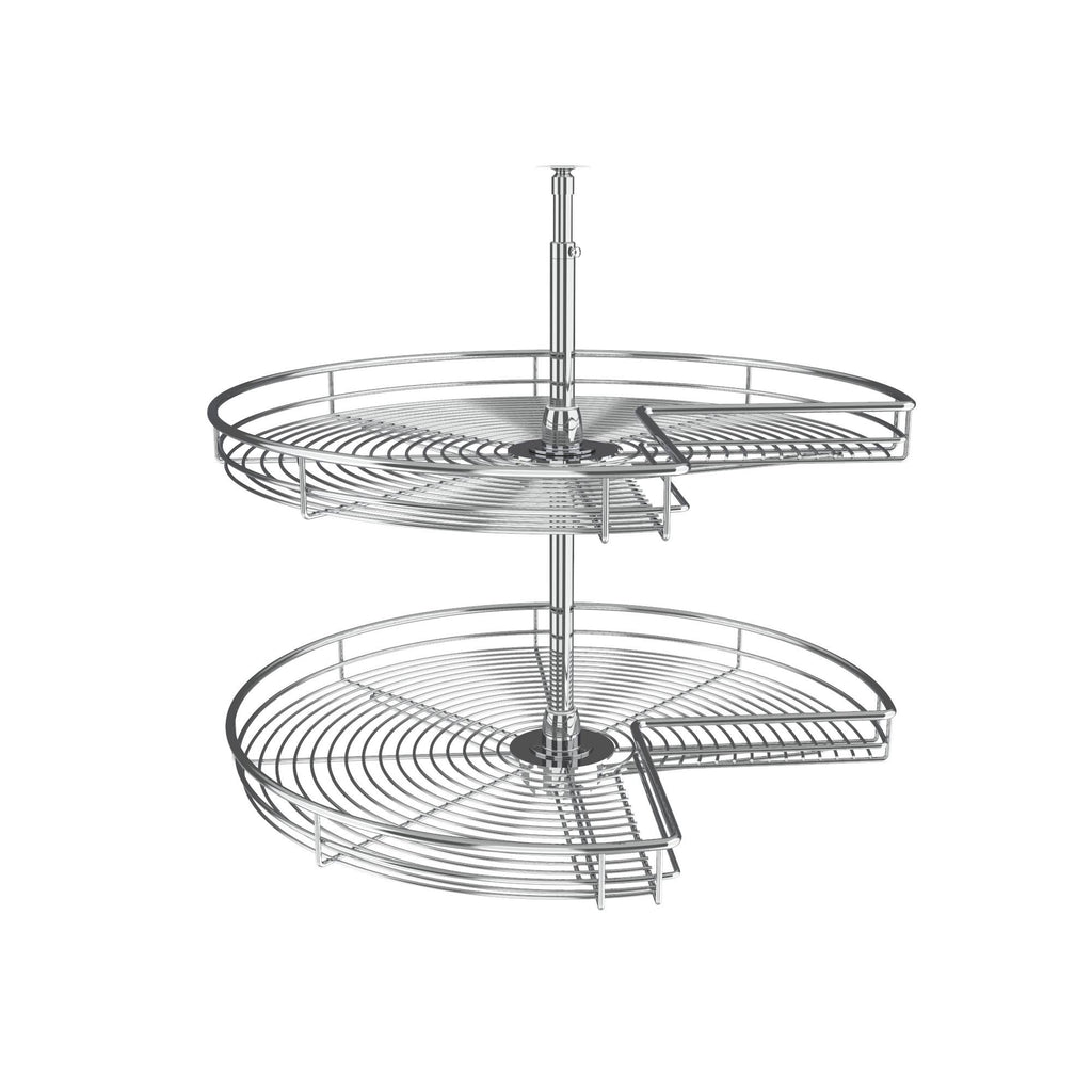 28x22 Chrome Kidney Lazy Susan 2-Shelf K388717