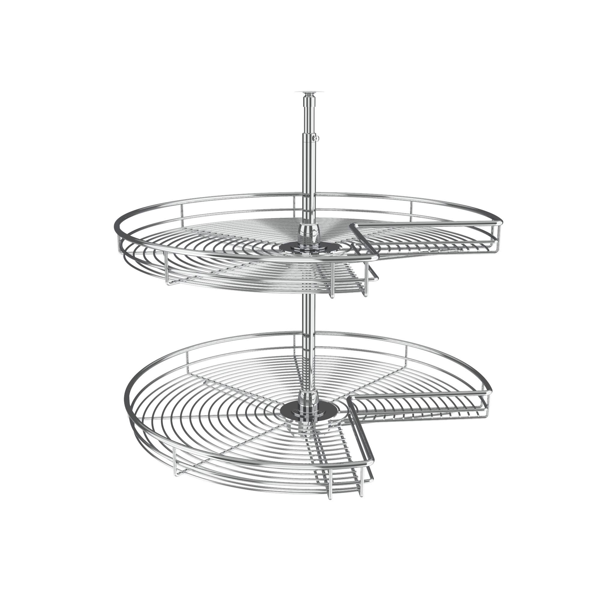 28x22 Chrome Kidney Lazy Susan 2-Shelf K388717