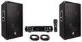 12 3-Way 1000W PA Speakers with Bluetooth Amplifier W146