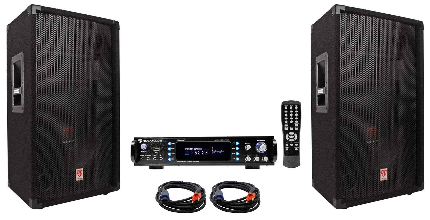 12 3-Way 1000W PA Speakers with Bluetooth Amplifier W146