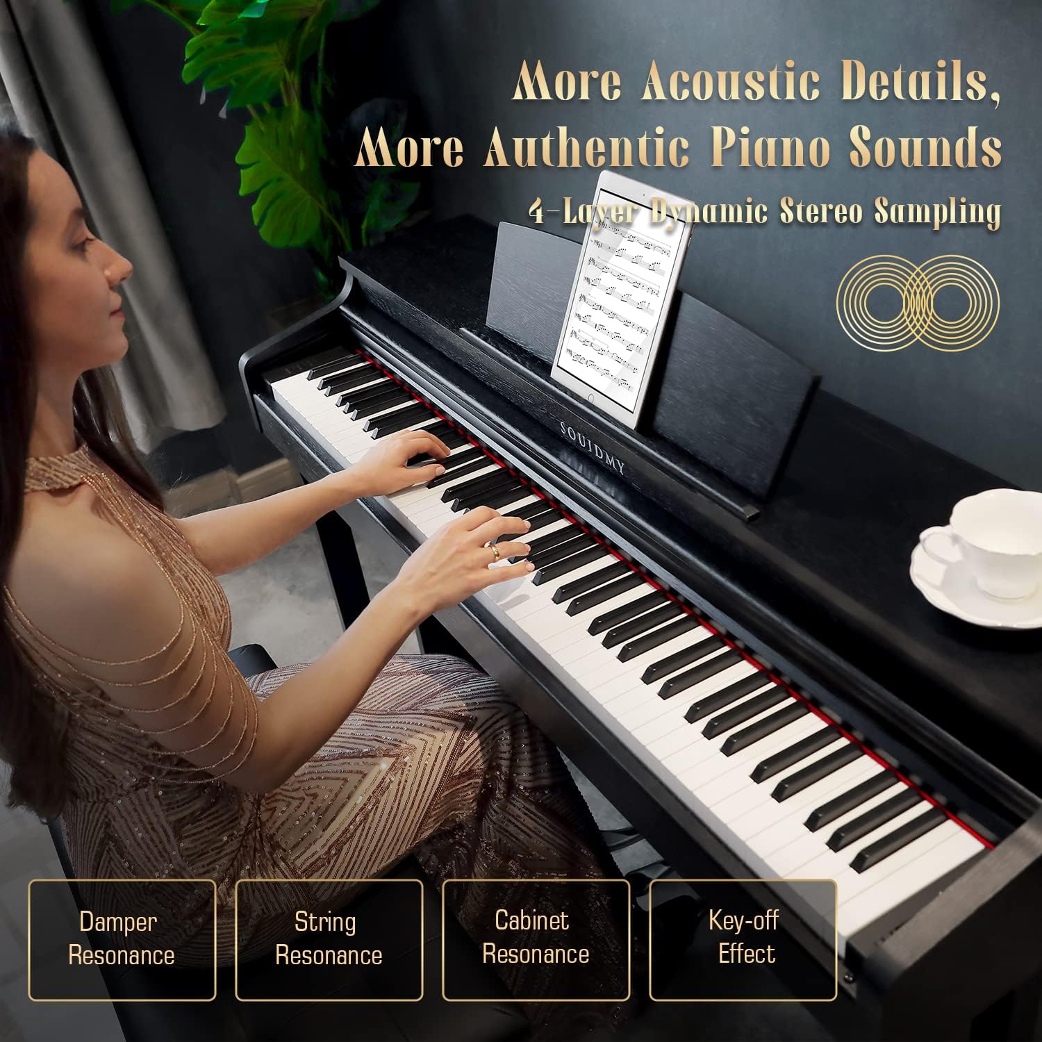 88-Key Weighted Hammer-Action Digital Piano H384