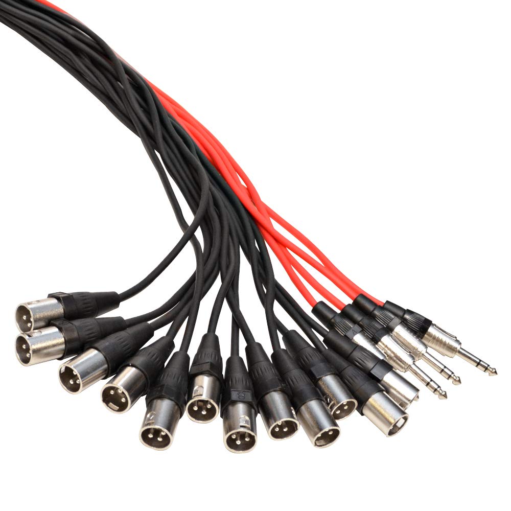 12 Channel 100 Foot XLR Low Profile Snake Cable with 4 TRS Returns Y289855