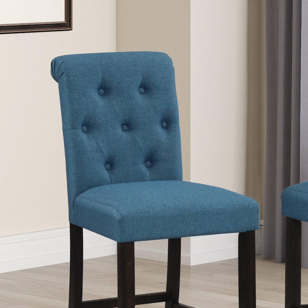 Solid Wood Tufted Barstool, Set of 2 N189394