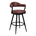 Vintage Camel Brown Faux Leather Swivel Counter Stool Armchair A5834