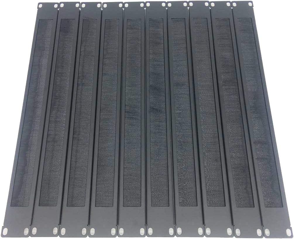 10 Pack 1U Horizontal Rack Mount Cable Management Panel with Cable Entry Brush O586643
