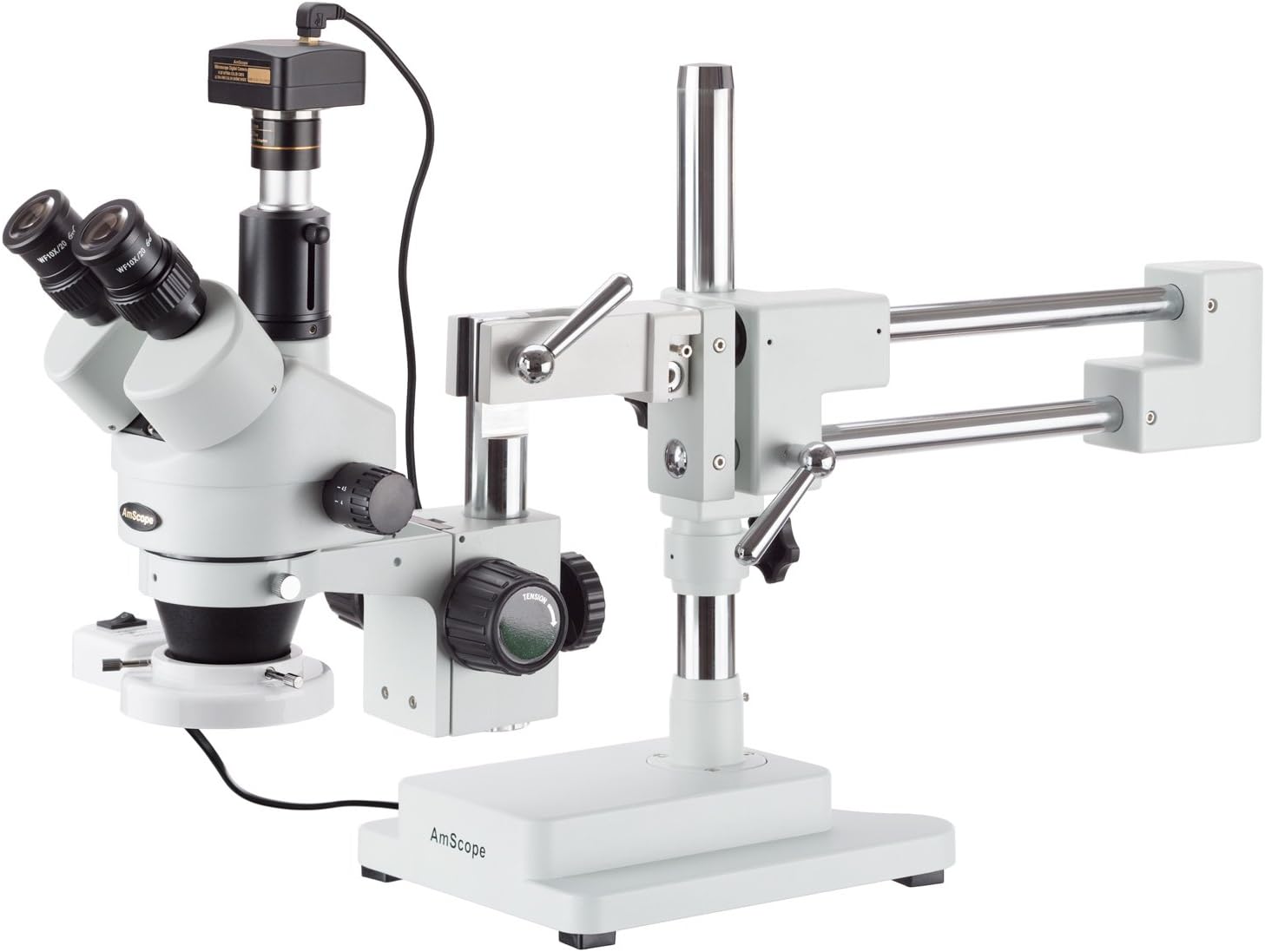 Digital Trinocular Stereo Zoom Microscope with 3.5X-90X Magnification and 5MP H2901