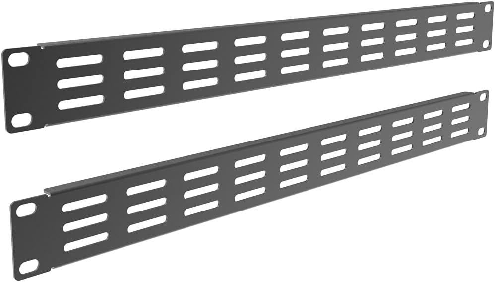 2 Pack Black 1U Metal Vented Blank Panel for 19inch Server Rack L5694