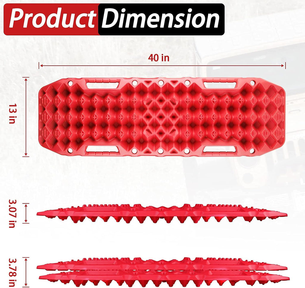Recovery Tracks Traction Boards with Jack Lift Base Design, Red Pack of 2 D667936