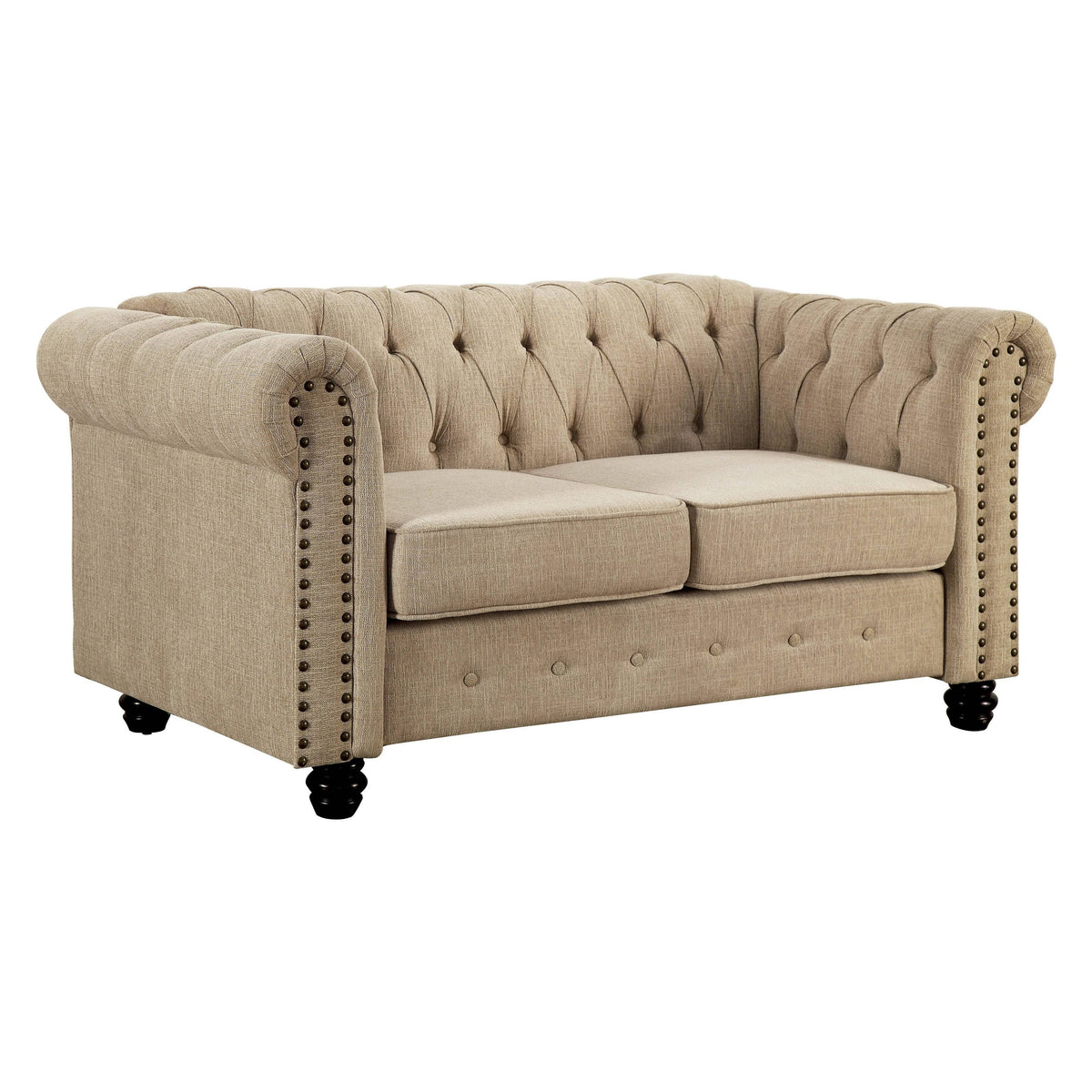 Grey Tufted Chesterfield Loveseat C4512