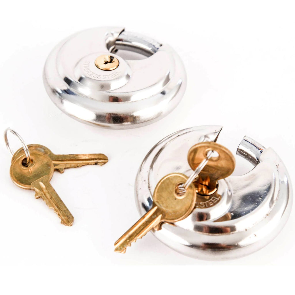 80 Armor Disc Padlock Trailer Brass Cylinder Storage Locks Stainless Keyed Same W760