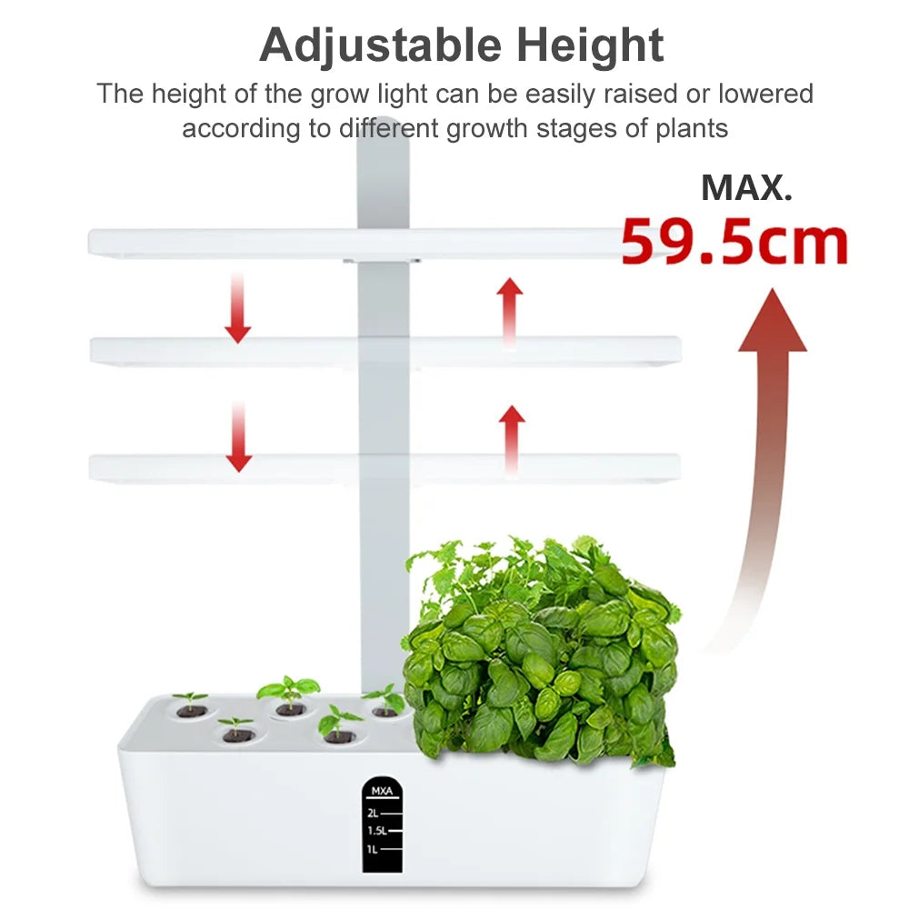 9 Pods Hydroponics Growing System Indoor Garden Kit with LED Grow Lights G834
