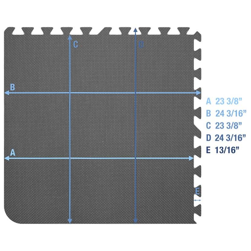 Grey Eva Foam Rubber Interlocking Floor Set N29087