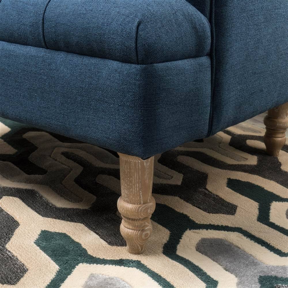 Tufted Club Chair in Dark Blue B7452