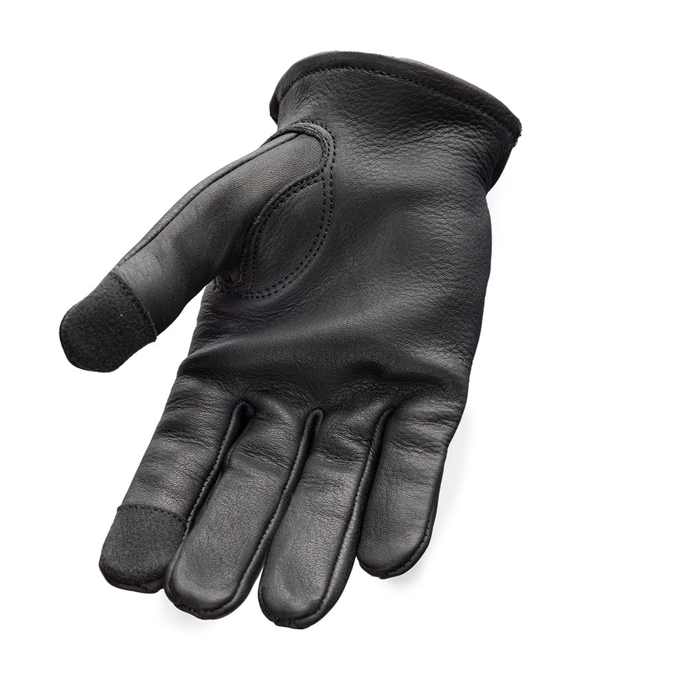 Black Leather Motorcycle Gloves V298