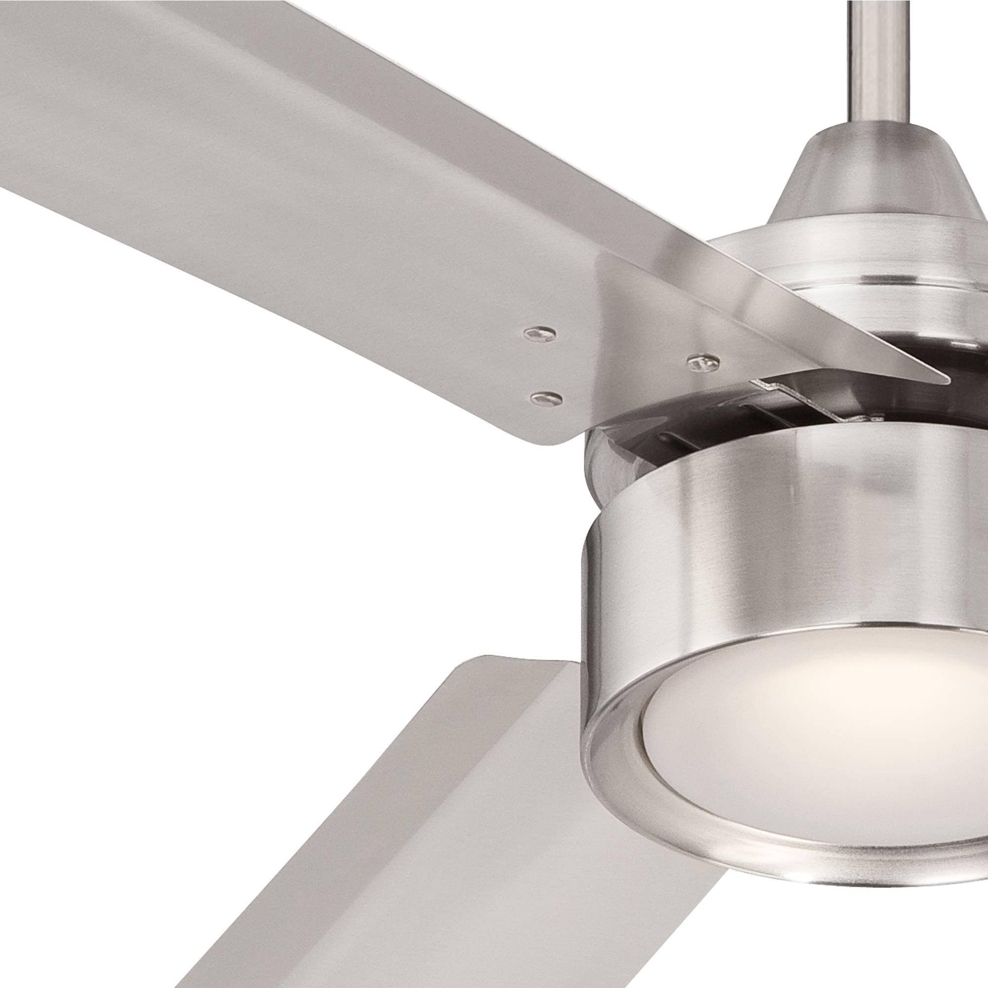 Brushed Nickel Indoor Ceiling Fan with Light LED Remote Control Z335701