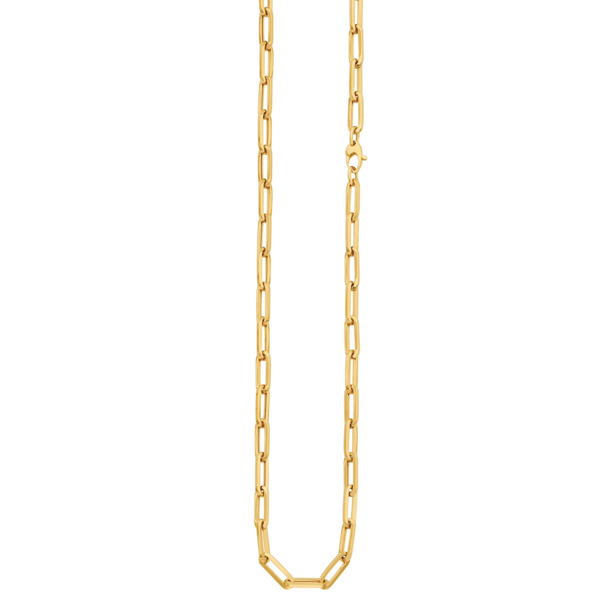 14K Yellow Gold Paperclip Necklace 18 inches Q126