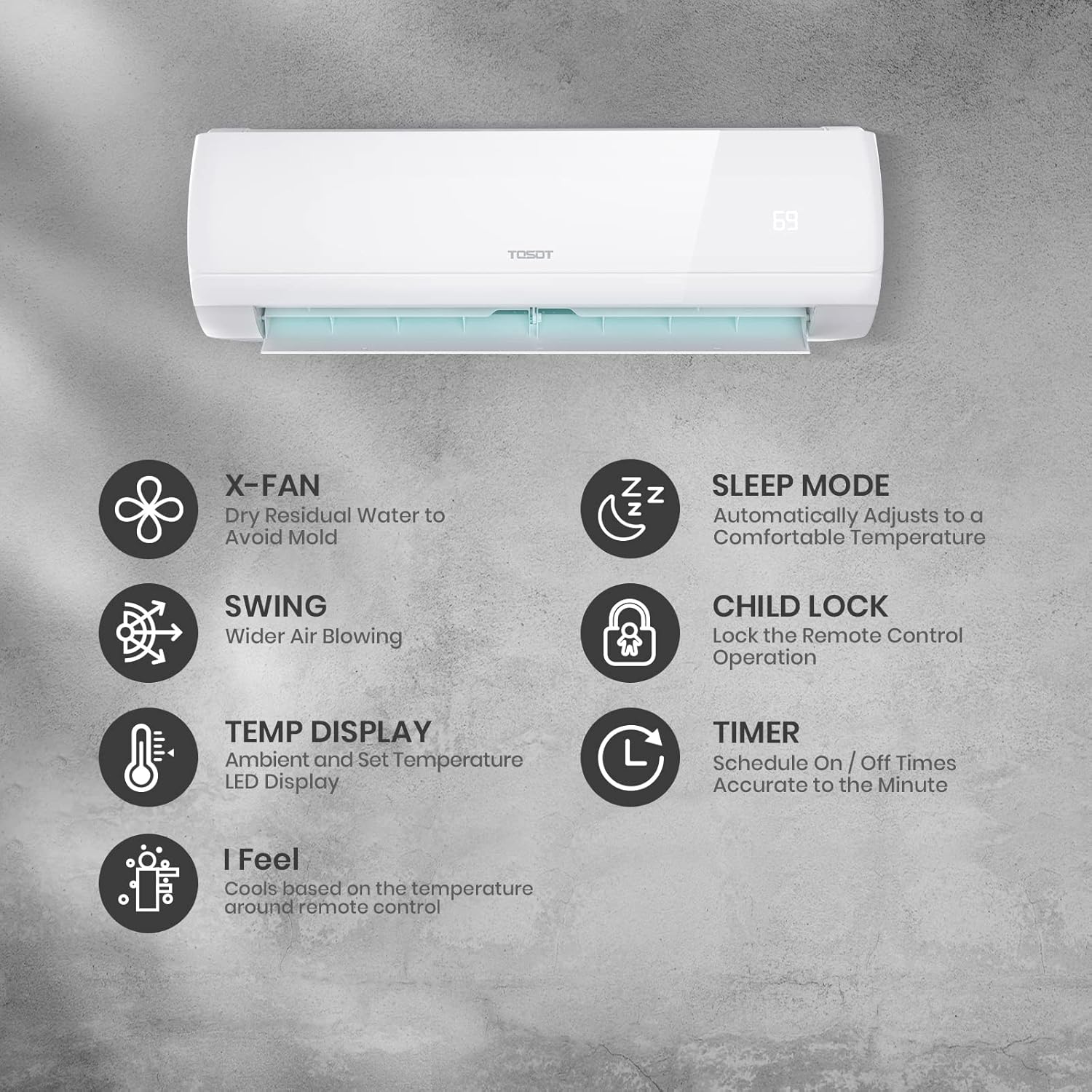 12,000 BTU Ductless Mini-Split Air Conditioner Heat Pump with Installation Kit P4665