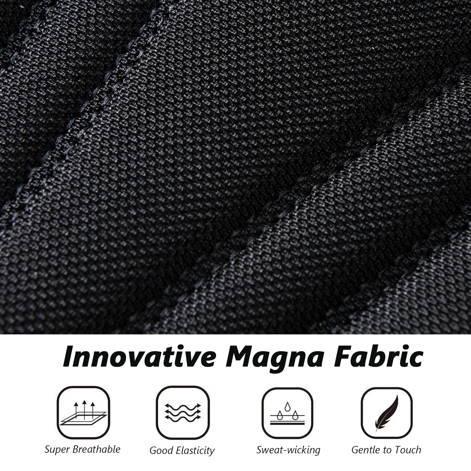 Black 5 Seats Breathable Car Seat Covers Full Set U54796
