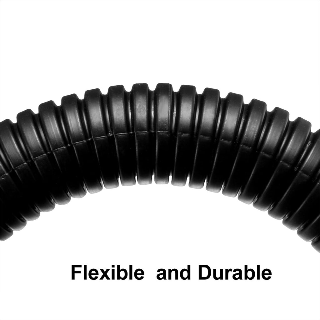13mm Outside Dia Corrugated Bellow Conduit Tube Black Z11796