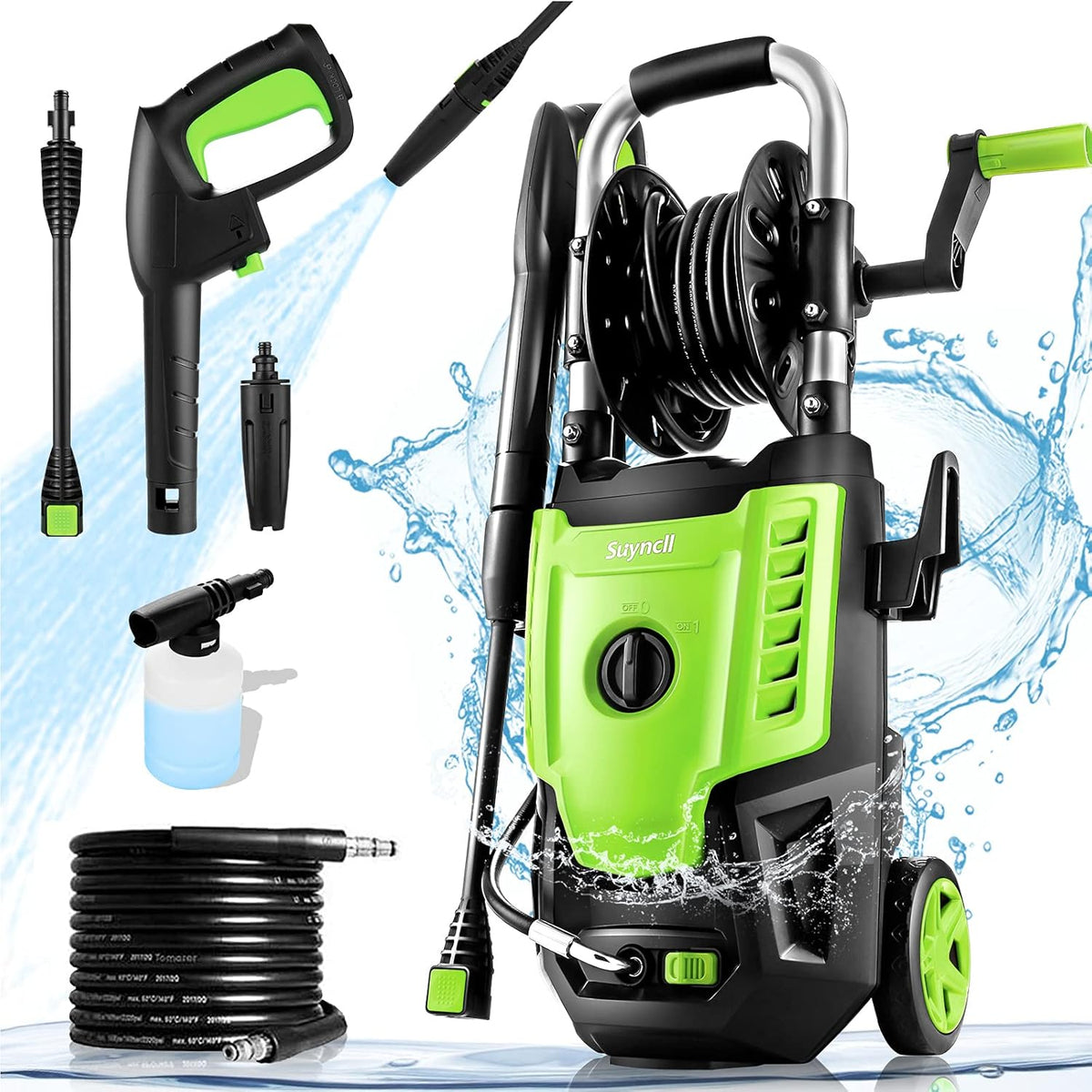 2300PSI Electric Pressure Washer 1.7GPM 1800W with All-in-one Spray Nozzle, 20 Ft Hose & 35 Ft Wire L6996