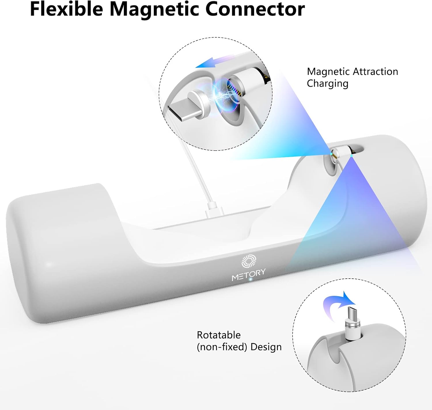 Charging Dock with Magnetic Connector & USB C Charging Cable, Pack of 2 U4443