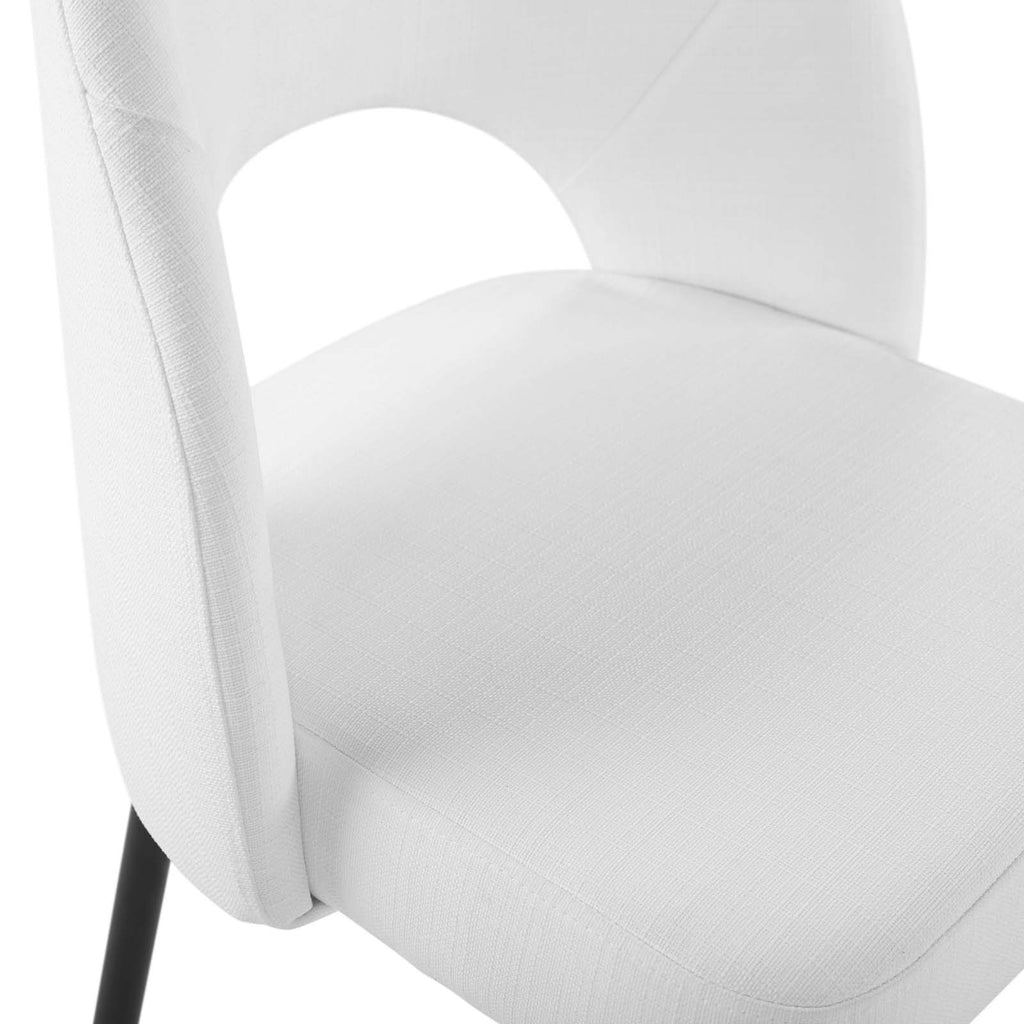 Black White Upholstered Fabric Dining Side Chair Q977344