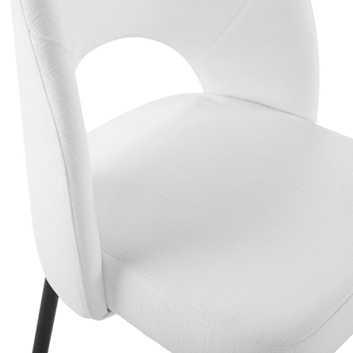 Black White Upholstered Fabric Dining Side Chair Q977344