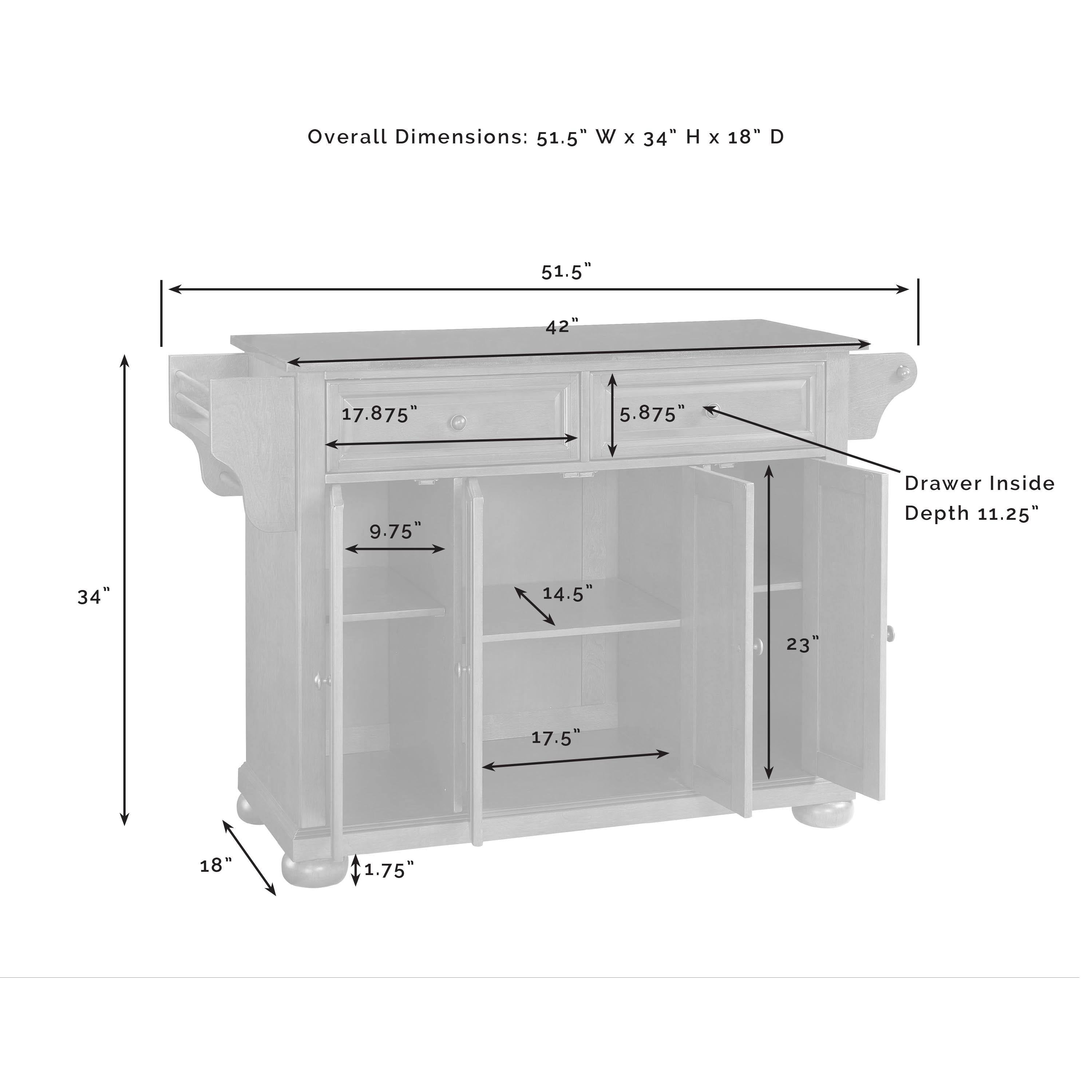Cherry Granite Top Kitchen Island T28744