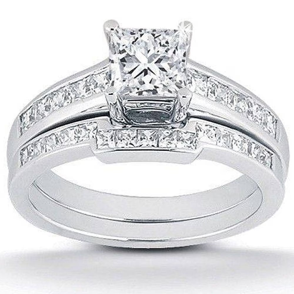 14K White Gold Diamond Wedding Engagement Ring K625876