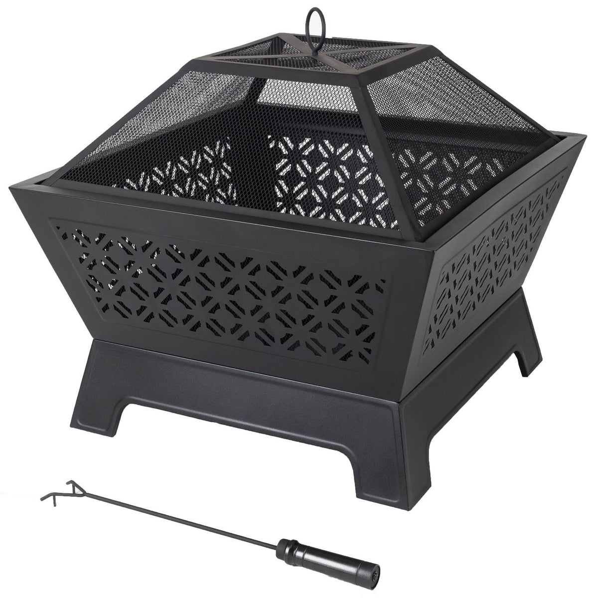 Square Wood Burning Fire Pit W32574