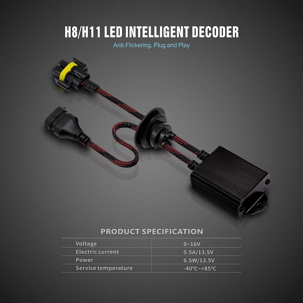 H11 H9 H8 LED Canbus Decoder Adapter Pack of 2 E9367