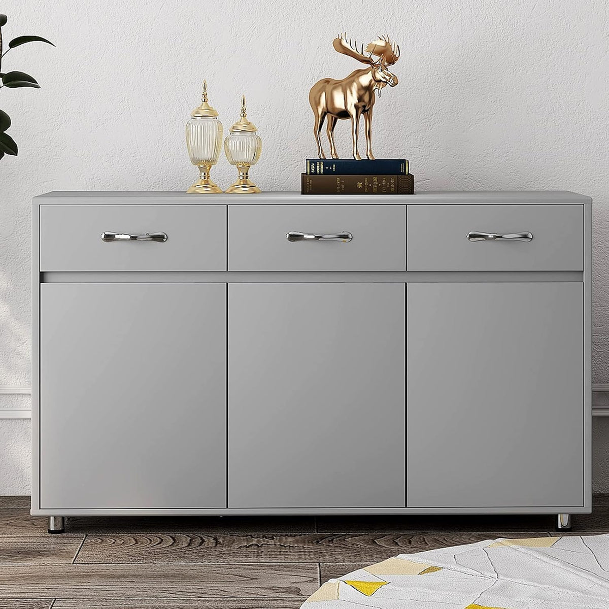 Grey 3 Doors and 3 Drawers Buffet Cabinet Z4981