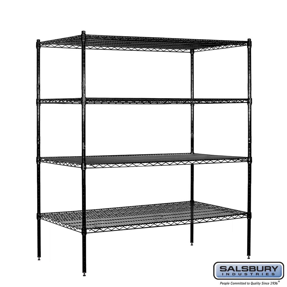 Black Wire 4 Shelf Shelving Unit M8637