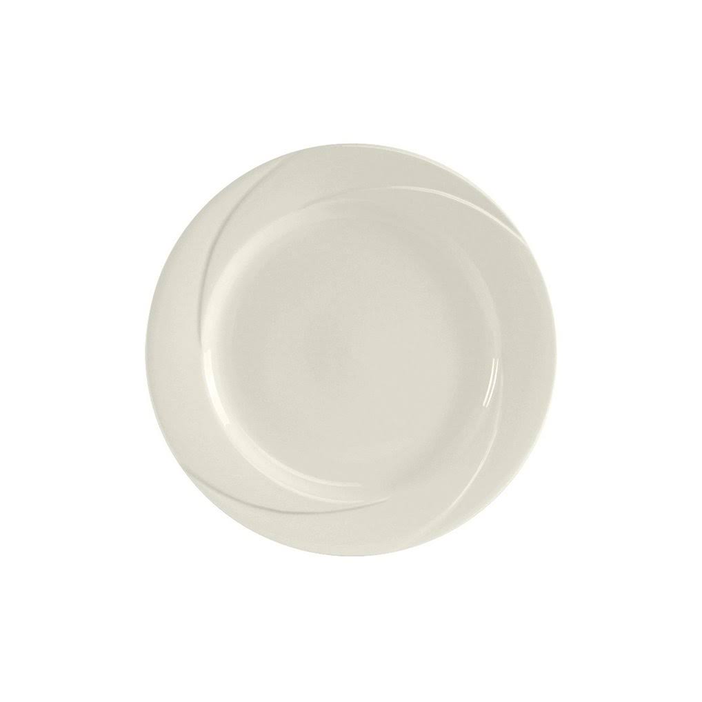 Pearl White 12 1/2 inch Round Embossed Plate, Case of 12 A7819