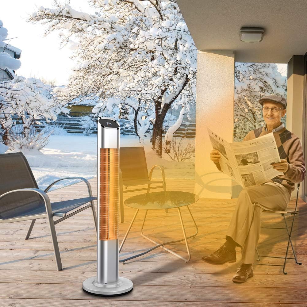 Electric Infrared Standing Patio Heater with Remote Control C265495