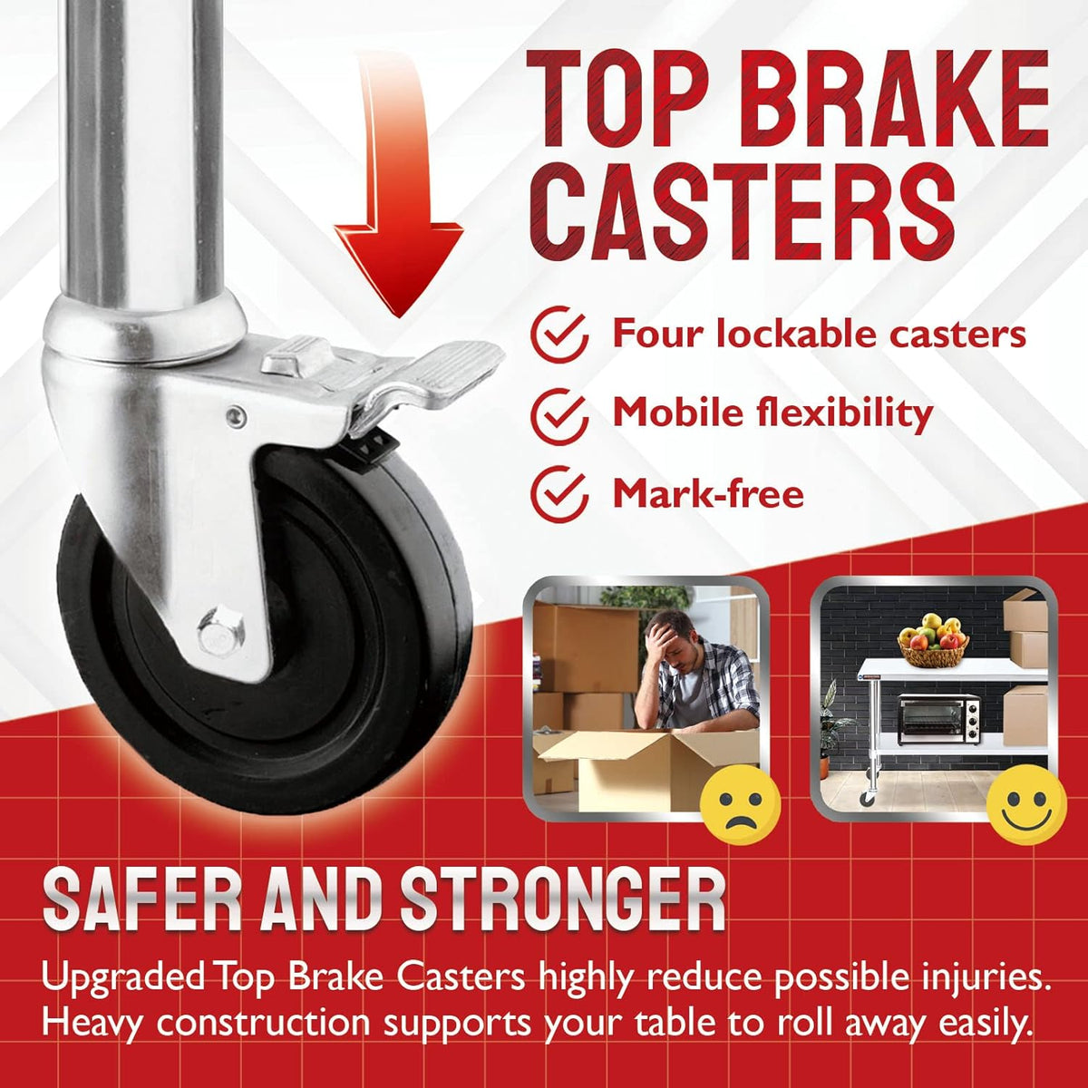 Stainless Steel 24 x 18 Inch Metal Work Table Cart with Caster Wheel N82682