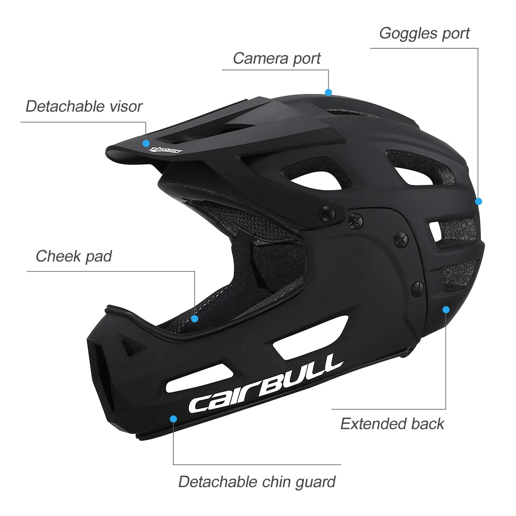Full Face Bike Adult Cycling Helmet with Detachable Chin Guard and Visor Y1522