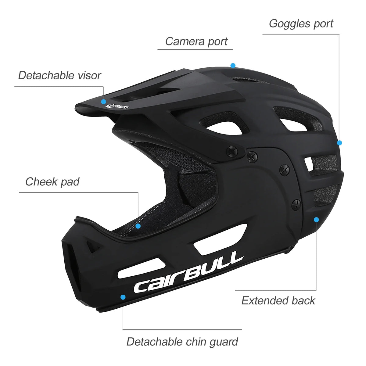 Full Face Bike Adult Cycling Helmet with Detachable Chin Guard and Visor Y1522